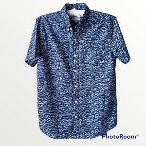 American Eagle Short Sleeve Button-Up Shirt Blue Size M